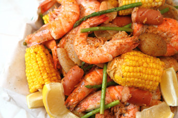 Картинка еда рыбные+блюда +с+морепродуктами кукуруза креветки