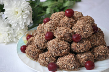 Картинка еда пирожные +кексы +печенье вишня