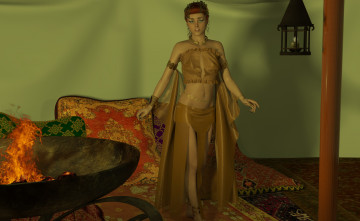 Картинка 3д+графика people+ люди огонь взгляд девушка