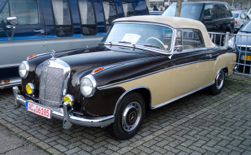 Картинка mercedes+220+se+ponton+cabriolet+1960 автомобили выставки+и+уличные+фото история ретро автошоу выставка