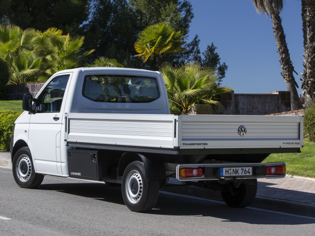 Обои картинки фото автомобили, volkswagen, transporter, t5, dropside