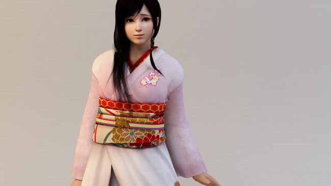 Обои картинки фото 3д графика, anime , аниме, девушка, фон, взгляд