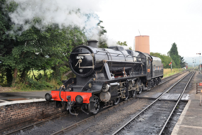 Обои картинки фото техника, паровозы, паровоз, рельсы, дорога, железная