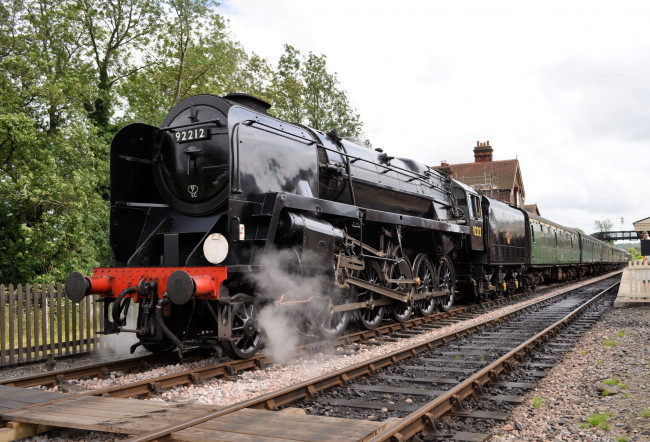 Обои картинки фото техника, паровозы, паровоз, состав, рельсы, дорога, железная