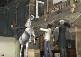 Картинка 3д+графика люди+ people лошадь люди