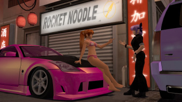 Картинка автомобили 3d+car&girl автомобиль фон взгляд девушки