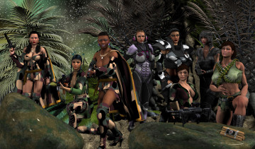 Картинка 3д+графика фантазия+ fantasy оружие фон девушки взгляд