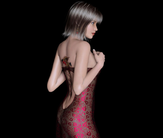 Обои картинки фото 3д графика, люди , people, фон, взгляд, девушка