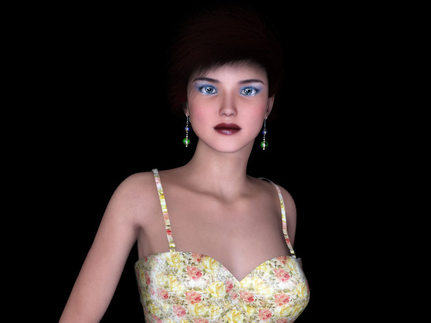 Обои картинки фото 3д графика, люди , people, фон, взгляд, девушка