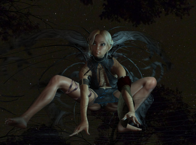 Обои картинки фото 3д графика, фантазия , fantasy, девушка, взгляд, фон