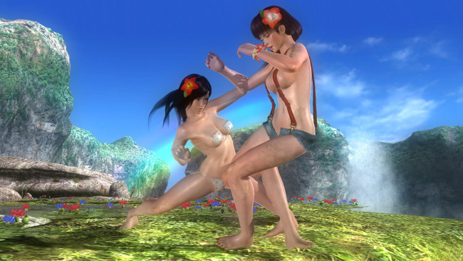 Обои картинки фото 3д графика, аниме , anime, взгляд, девушки, борьба, фон