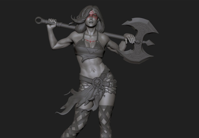 Обои картинки фото 3д графика, _science fiction, warror, воительница, рендеринг, оружие, взгляд