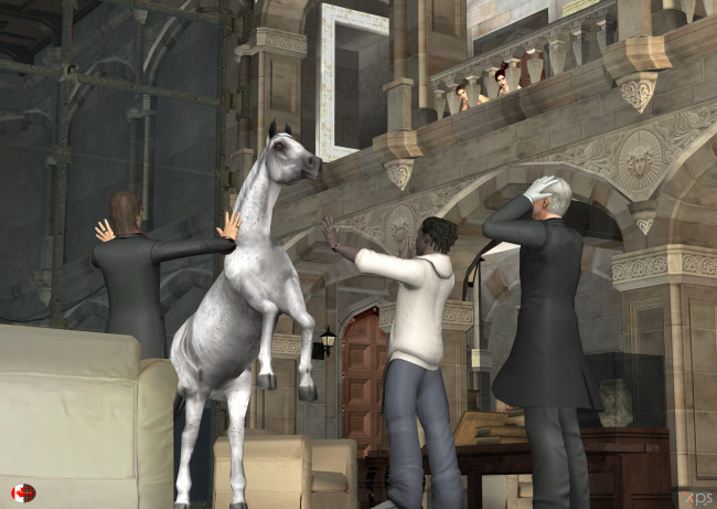 Обои картинки фото 3д графика, люди , people, лошадь, люди