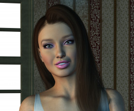 обоя 3д графика, люди , people, фон, взгляд, девушка