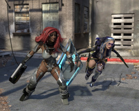 Картинка 3д+графика фантазия+ fantasy оружие фон взгляд девушки