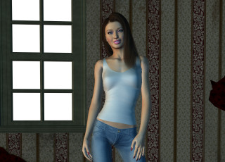 Картинка 3д+графика люди+ people фон взгляд девушка