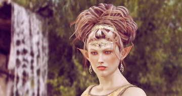 Картинка 3д+графика эльфы+ elves взгляд эльфийка фон