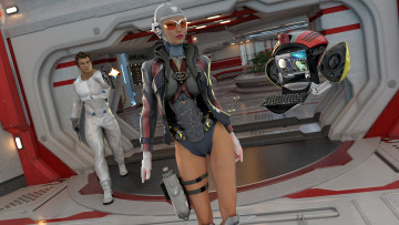 Картинка 3д+графика фантазия+ fantasy оружие парень фон взгляд девушка