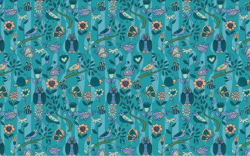 Картинка векторная+графика цветы+ flowers бабочки птицы цветы фон