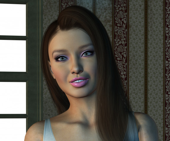 Обои картинки фото 3д графика, люди , people, фон, взгляд, девушка