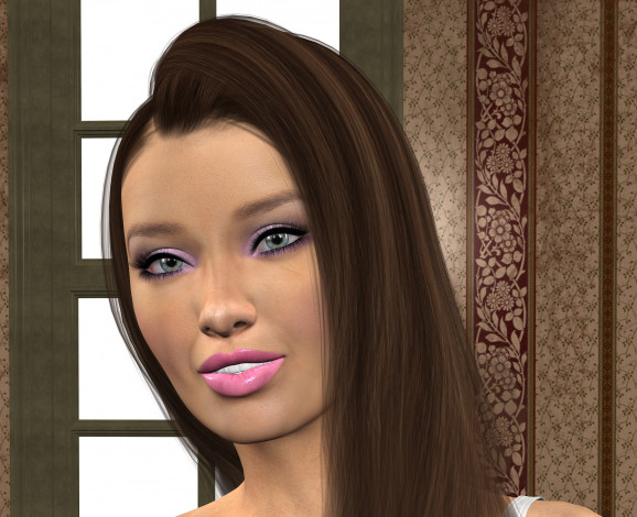 Обои картинки фото 3д графика, портрет , portraits, взгляд, фон, девушка