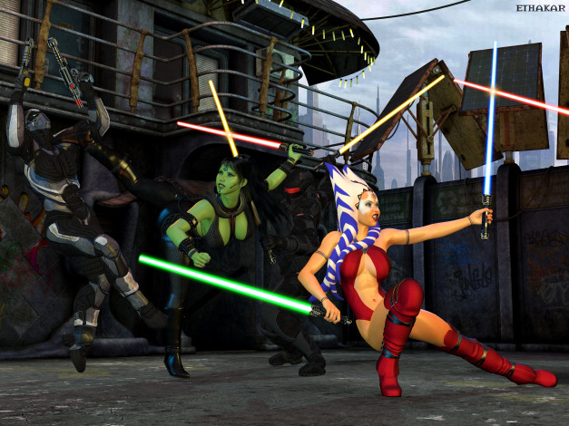 Обои картинки фото 3д графика, существа , creatures, фон, взгляд, халки, оружие