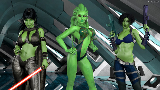 Обои картинки фото 3д графика, существа , creatures, оружие, фон, взгляд, халки