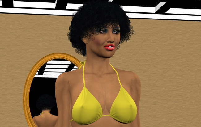 Обои картинки фото 3д графика, люди , people, девушка, взгляд, фон