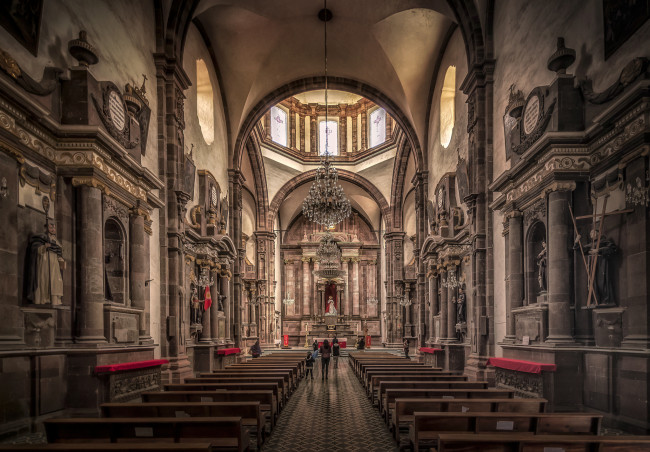 Обои картинки фото templo de san francisco, интерьер, убранство,  роспись храма, храм