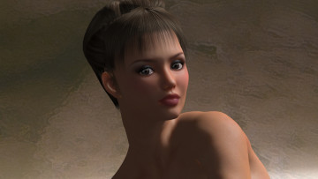 Картинка 3д+графика портрет+ portraits взгляд фон девушка