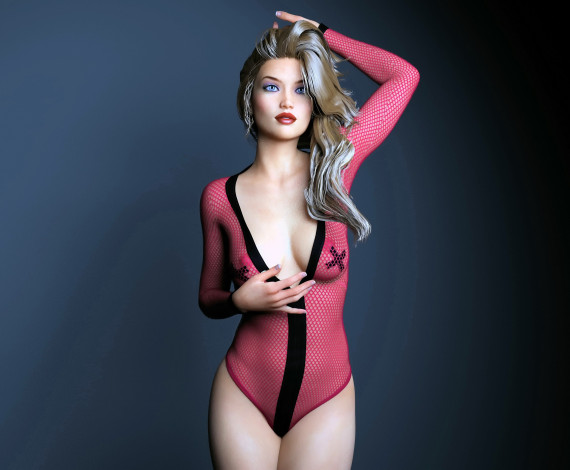 Обои картинки фото 3д графика, люди , people, взгляд, фон, девушка