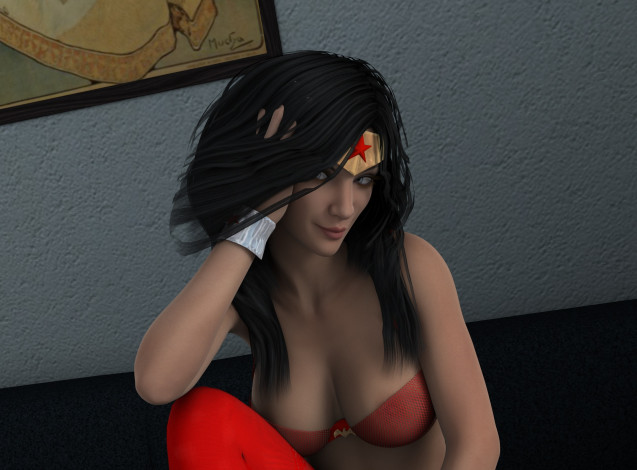 Обои картинки фото 3д графика, фантазия , fantasy, девушка, взгляд, фон