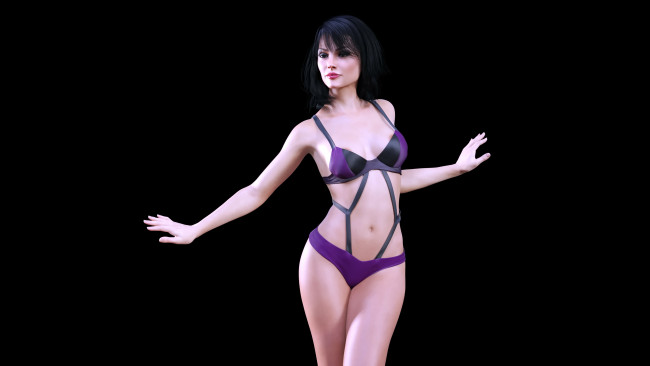 Обои картинки фото 3д графика, люди , people, взгляд, фон, девушка