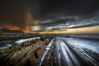 Картинка природа восходы закаты скалы море закат