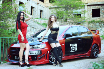 обоя автомобили, -авто с девушками, девушки, авто