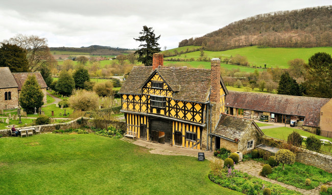 Обои картинки фото stokesay castle, города, замки англии, stokesay, castle
