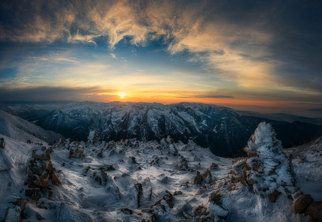 Обои картинки фото природа, восходы, закаты, простор