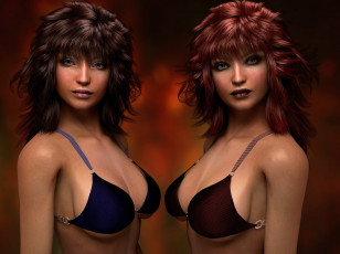 Картинка 3д+графика люди+ people фон взгляд девушки