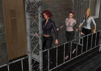 обоя 3д графика, люди , people, фон, взгляд, девушки