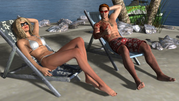 Картинка 3д+графика люди+ people девушка взгляд фон