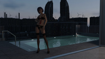 Картинка 3д+графика люди+ people девушка взгляд фон