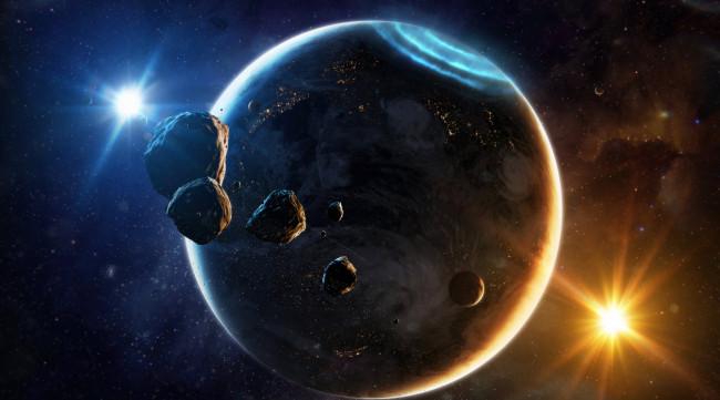 Обои картинки фото космос, арт, звезды, галактика, вселенная, планета