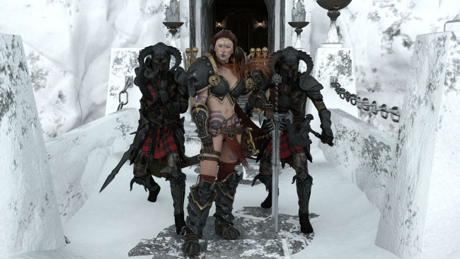 Обои картинки фото 3д графика, фантазия , fantasy, фон, взгляд, девушка