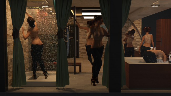 Обои картинки фото 3д графика, люди , people, фон, взгляд, девушки