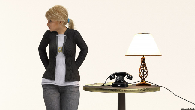 Обои картинки фото 3д графика, люди , people, взгляд, девушка, фон