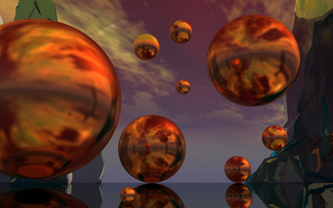 Обои картинки фото 3д графика, шары , balls, шар, фон