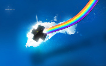 Картинка 3д+графика другое+ other радуга крест небо облако