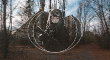 Картинка аниме оружие +техника +технологии девушка