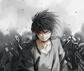 Картинка аниме unknown +другое+ парень обломки