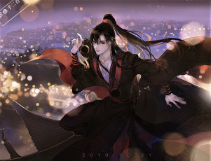 Картинка аниме mo+dao+zu+shi вэй усянь кувшин крыша